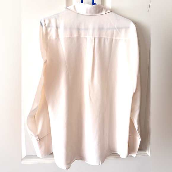 NWOT Theory Alwinth Mosaic 100% Silk Button Down Blouse - Picture 10 of 10